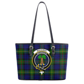 MacEwan Modern Tartan Crest Leather Tote Bag